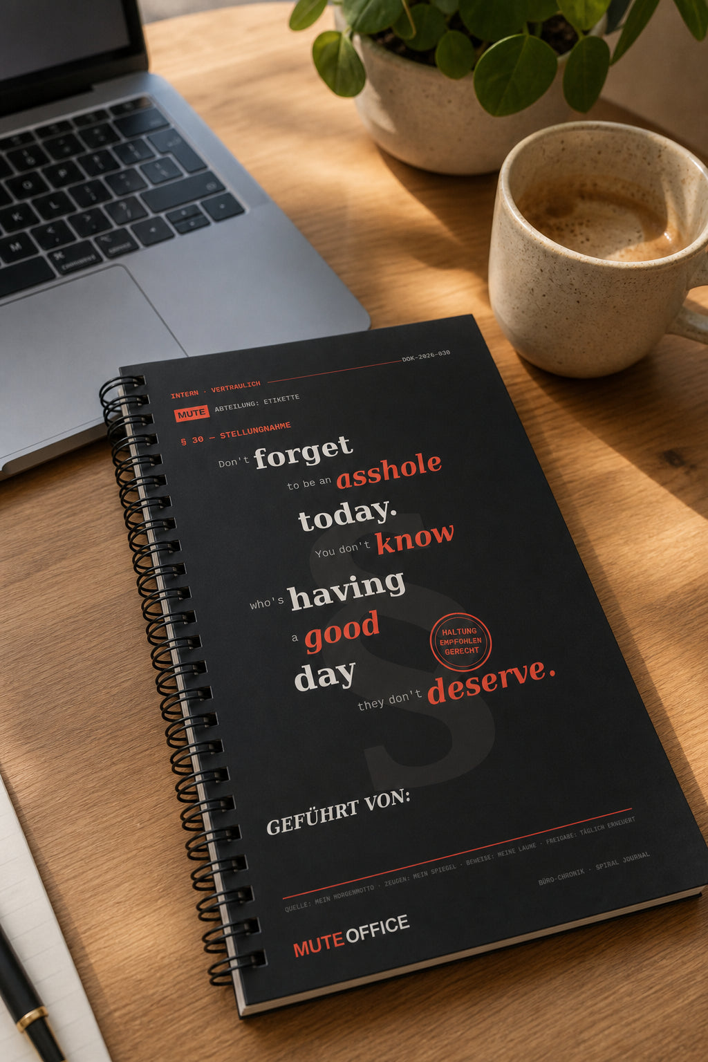 MUTE OFFICE — Homeoffice-Szene — Asshole-Mode: ON · Personalisiertes Geschenk