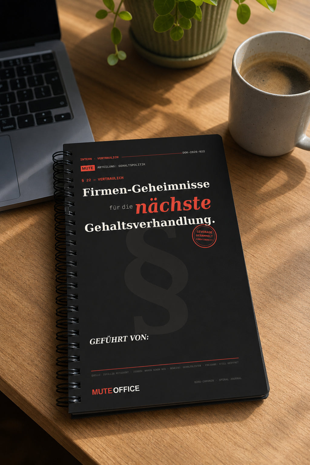 MUTE OFFICE — Homeoffice-Szene — Firmen-Interna für die nächste Gehaltsverhandlung · Personalisiertes Geschenk