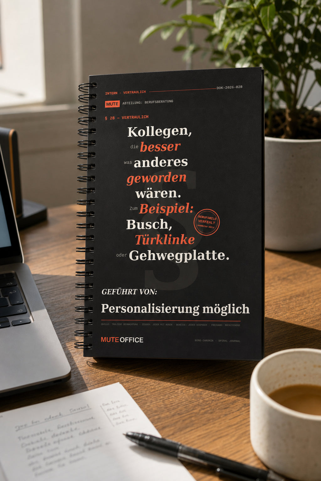 MUTE OFFICE — Homeoffice-Szene — Kollegen, die besser was anderes geworden wären · Personalisiertes Geschenk