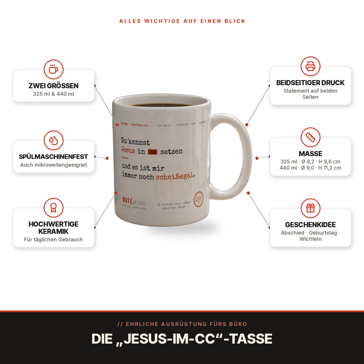 MUTE OFFICE Tasse – Jesus-im-CC – Produkt-Infos auf einen Blick