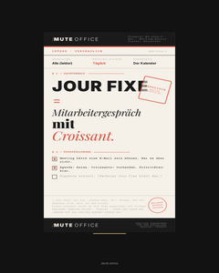 MUTE OFFICE Aufsteller — Jour Fixe Croissant — Druckdesign — Vorschau 2