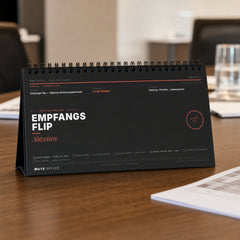 MUTE OFFICE — Meeting-Szene — Empfangs-Flip · Täglich Abweisen · Flip-Sign Tischkalender — Vorschau 8