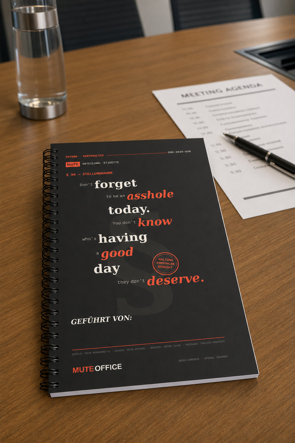 MUTE OFFICE — Meeting-Szene — Asshole-Mode: ON · Personalisiertes Geschenk