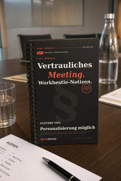MUTE OFFICE — Meeting-Szene — Vertrauliches Meeting. Workbestie-Notizen · Personalisiertes Geschenk — Vorschau 3