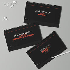 MUTE OFFICE Flip-Sign — Empfangs-Flip Abweisen — Drei Aufsteller — Statements A — Vorschau 5