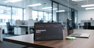 Corporate Daily Denglisch · Flip-Sign Tischkalender